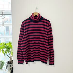 J. Crew Red Sparkle Stripe Turtleneck Sweater Size 3X